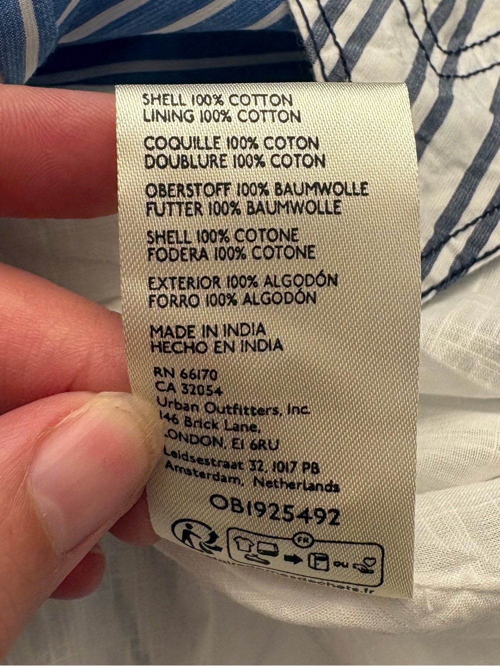 ANTHROPOLOGIE PILCRO I Skirt Reworked Asymmetrical Midi Blue White Size Medium - Picture 5 of 15